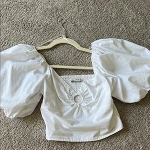 Abercrombie & Fitch Peach Puff Sleeve Top